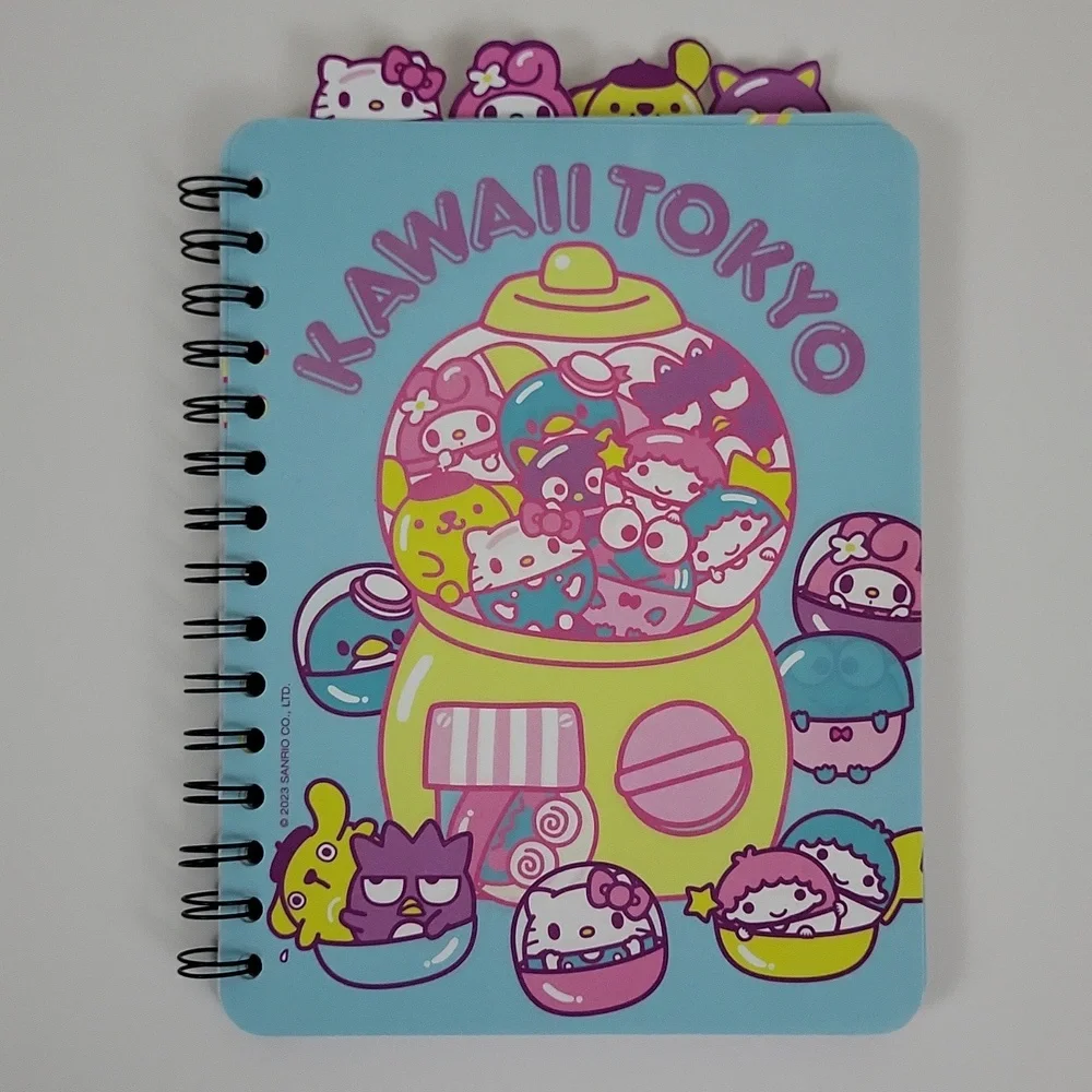 Sanrio Hello Kitty, My Melody, Tuxedo Sam, Chococat Spiral Tab Notebook